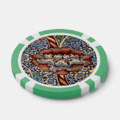 William Morris Wandle English Floral Damask Design Pokerchips (Einzeln)