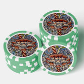 William Morris Wandle English Floral Damask Design Pokerchips (Stapel)