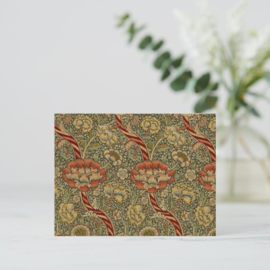 William Morris Wandle English Floral Damask Design Postkarte (Stehend Vorderseite)