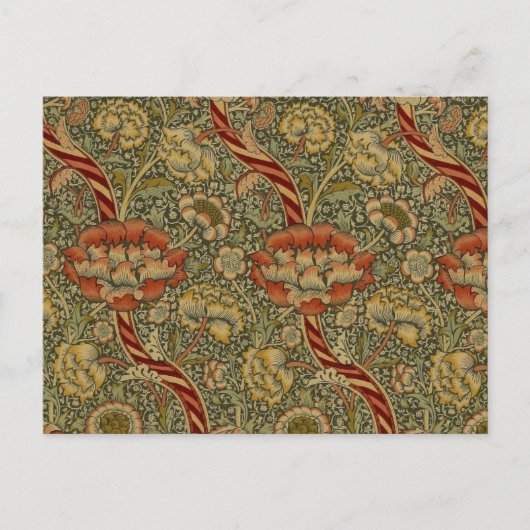 William Morris Wandle English Floral Damask Design Postkarte (Vorderseite)