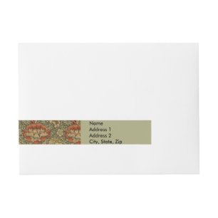 William Morris Wandle English Floral Damask Design Rundum-Adressaufkleber