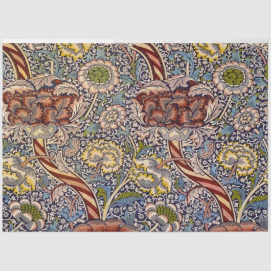 William Morris Wandle English Floral Damask Design Seidenpapier (Vorderseite)