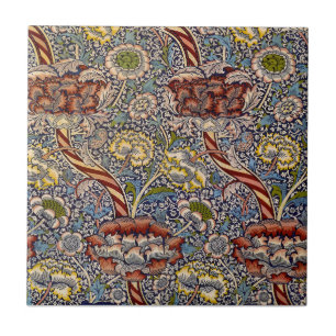 William Morris Wandle Navy Blaues Blumenkunstwerk Fliese