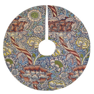 William Morris Wandle Navy Blaues Blumenkunstwerk Polyester Weihnachtsbaumdecke