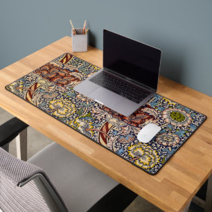 William Morris Wandle Navy Blaues Blumenkunstwerk Schreibtischunterlage