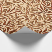 William Morris-Weide-Ast, Brown und Beige Geschenkpapier (Ecke)