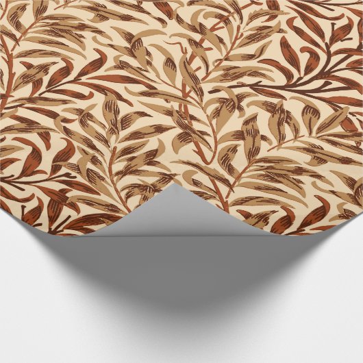 William Morris-Weide-Ast, Brown und Beige Geschenkpapier (Ecke)
