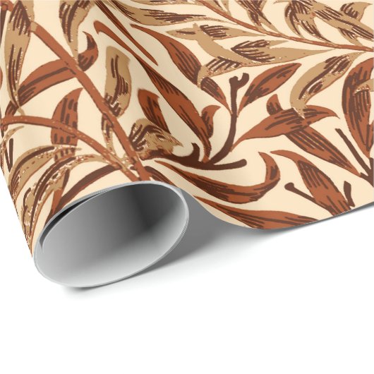 William Morris-Weide-Ast, Brown und Beige Geschenkpapier (Rolleneckpunkt)