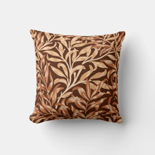 William Morris-Weide-Ast, Taupe und Brown Kissen
