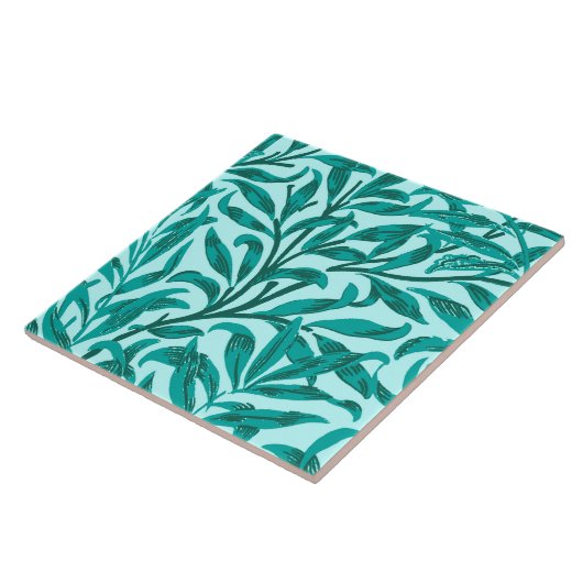 William Morris-Weide-Ast, Türkis und Aqua Fliese (Seite)