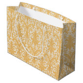 William Morris Weide & Gold Damast Luxus Große Geschenktüte (Rückseite Schrägansicht)