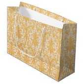 William Morris Weide & Gold Damast Luxus Große Geschenktüte (Vorderseite Schrägansicht)
