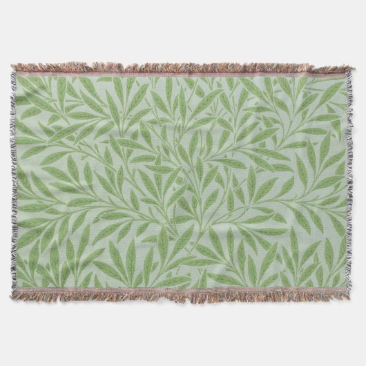 William Morris Weidenblüten Klassisches Grün Decke (Vorderseite)