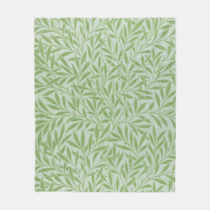 William Morris Weidenblüten Klassisches Grün Fleecedecke