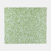 William Morris Weidenblüten Klassisches Grün Fleecedecke (Vorderseite (Horizontal))