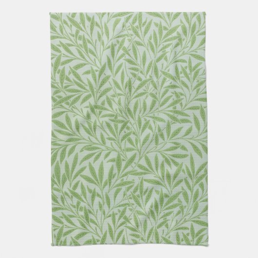 William Morris Weidenblüten Klassisches Grün Geschirrtuch (Vertikal)