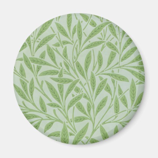 William Morris Weidenblüten Klassisches Grün Magnet (Vorne)