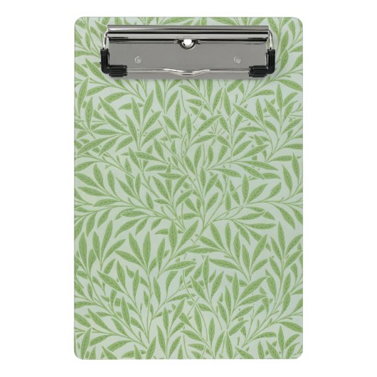 William Morris Weidenblüten Klassisches Grün Mini Klemmbrett (Vorderseite)