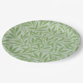 William Morris Weidenblüten Klassisches Grün Pappteller (Schrägansicht)