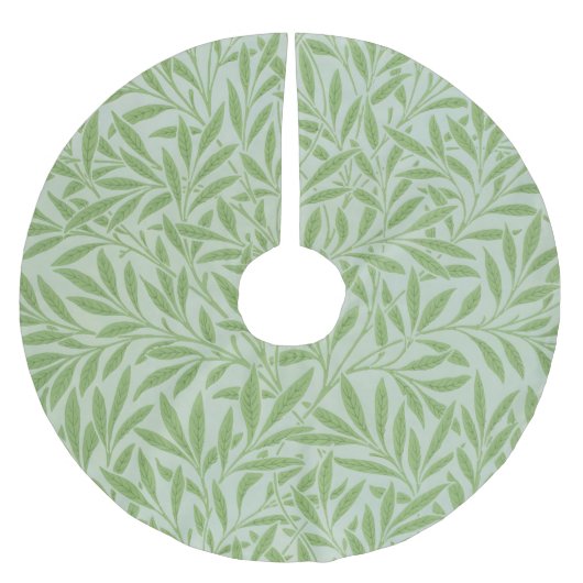 William Morris Weidenblüten Klassisches Grün Polyester Weihnachtsbaumdecke (Vorderseite)