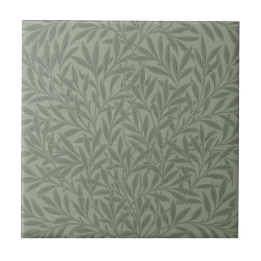 William Morris Weidenmuster Antik Hellgrün Fliese (Vorderseite)