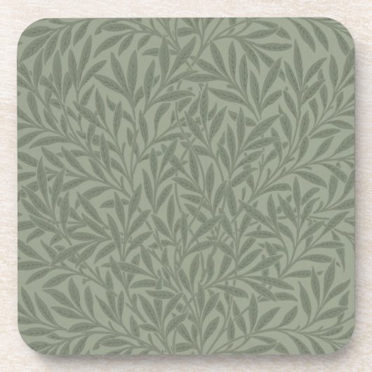 William Morris Weidenmuster Antik Hellgrün Getränkeuntersetzer (Vorderseite)