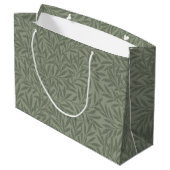 William Morris Weidenmuster Antik Hellgrün Große Geschenktüte (Rückseite Schrägansicht)