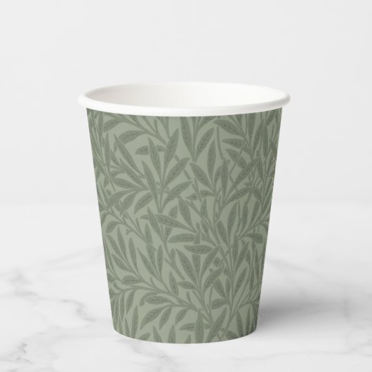 William Morris Weidenmuster Antik Hellgrün Pappbecher (Vorderseite)