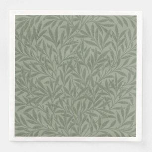 William Morris Weidenmuster Antik Hellgrün Serviette