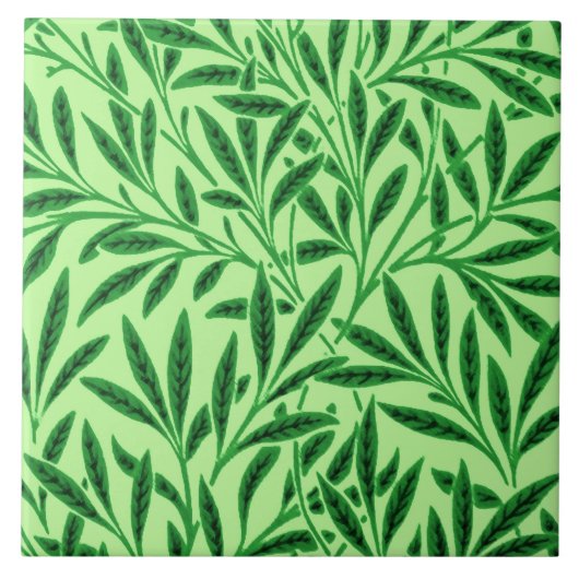 William Morris Weidenmuster, helles Jadegrün Fliese (Vorderseite)