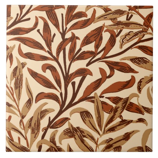 William Morris Weidenzweig, Braun und Beige Fliese (Vorderseite)