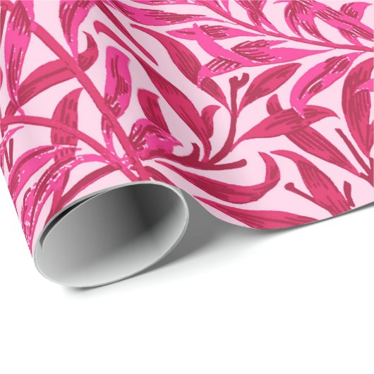 William Morris Weidenzweig, Fuchsia Rosa Geschenkpapier (Rolleneckpunkt)