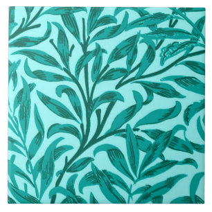 William Morris Weidenzweig, Türkis und Aquamarin Fliese