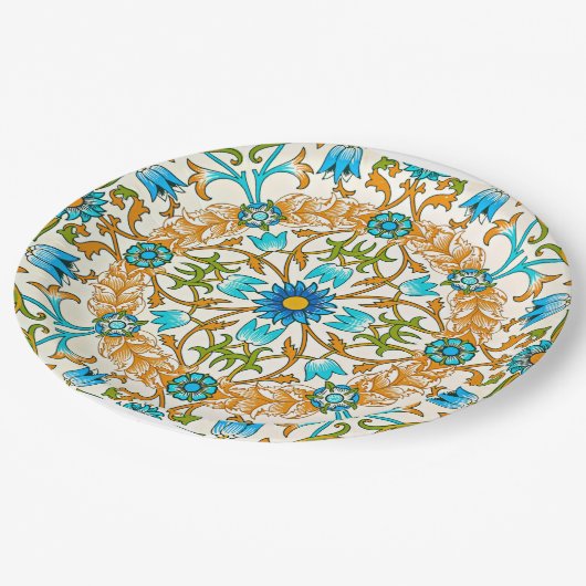 William Morris - Wein, berühmtes Muster, Pappteller (Schrägansicht)