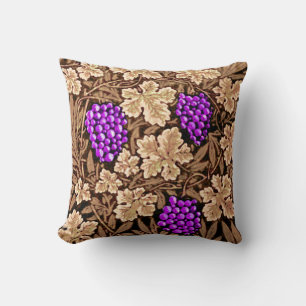 William Morris Weinrebe, Braun und Violett Kissen