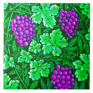 William Morris Weinrebe, Violett und Grün Fliese