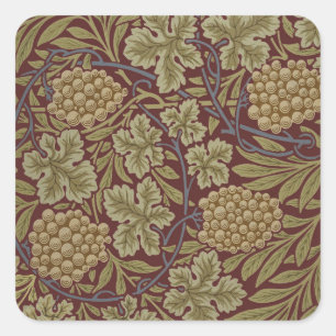 William Morris Weinroute Mendrisiotto Quadratischer Aufkleber
