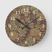 William Morris Weinroute Mendrisiotto Runde Wanduhr (Vorderseite)