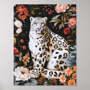 William Morris Weißer Leopard Mit Blumenmuster Poster
