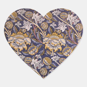 William Morris Wey Floral Arts Crafts Tapete Herz-Aufkleber
