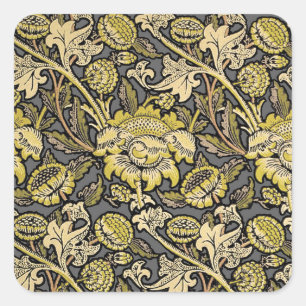 William Morris Wey Floral Arts Crafts Tapete Quadratischer Aufkleber
