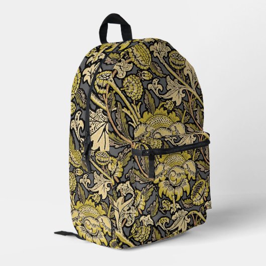 William Morris Wey Floral Wallpaper Bedruckter Rucksack (Rückseitige Ecke links)