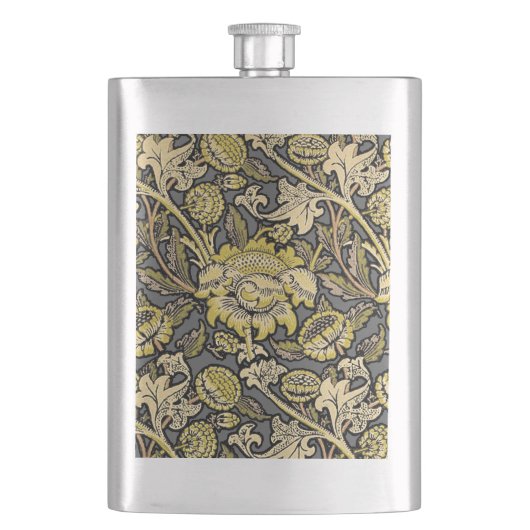 William Morris Wey Floral Wallpaper Flachmann (Vorderseite)