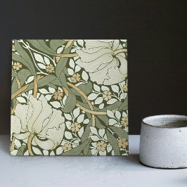 William Morris White Green Pimpernel Vintag Ceram Fliese