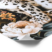 William Morris White Leopard mit Blumen Poster (Ecke)
