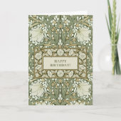 William Morris White und Green Pimpernel Birthday Karte (Vorderseite)