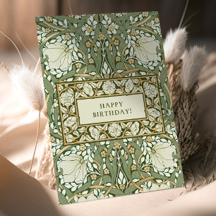 William Morris White und Green Pimpernel Geburtsta Karte