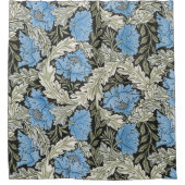 William Morris Wild Blue Poppies Duschvorhang (Vorderseite)