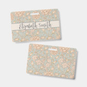 William Morris Wild Tulip Blume Floral Design Ausweis (Front & Back)