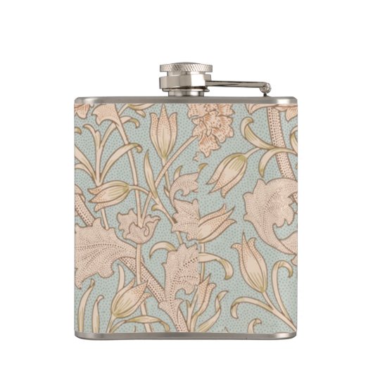 William Morris Wild Tulip Blume Floral Design Flachmann (Rückseite)